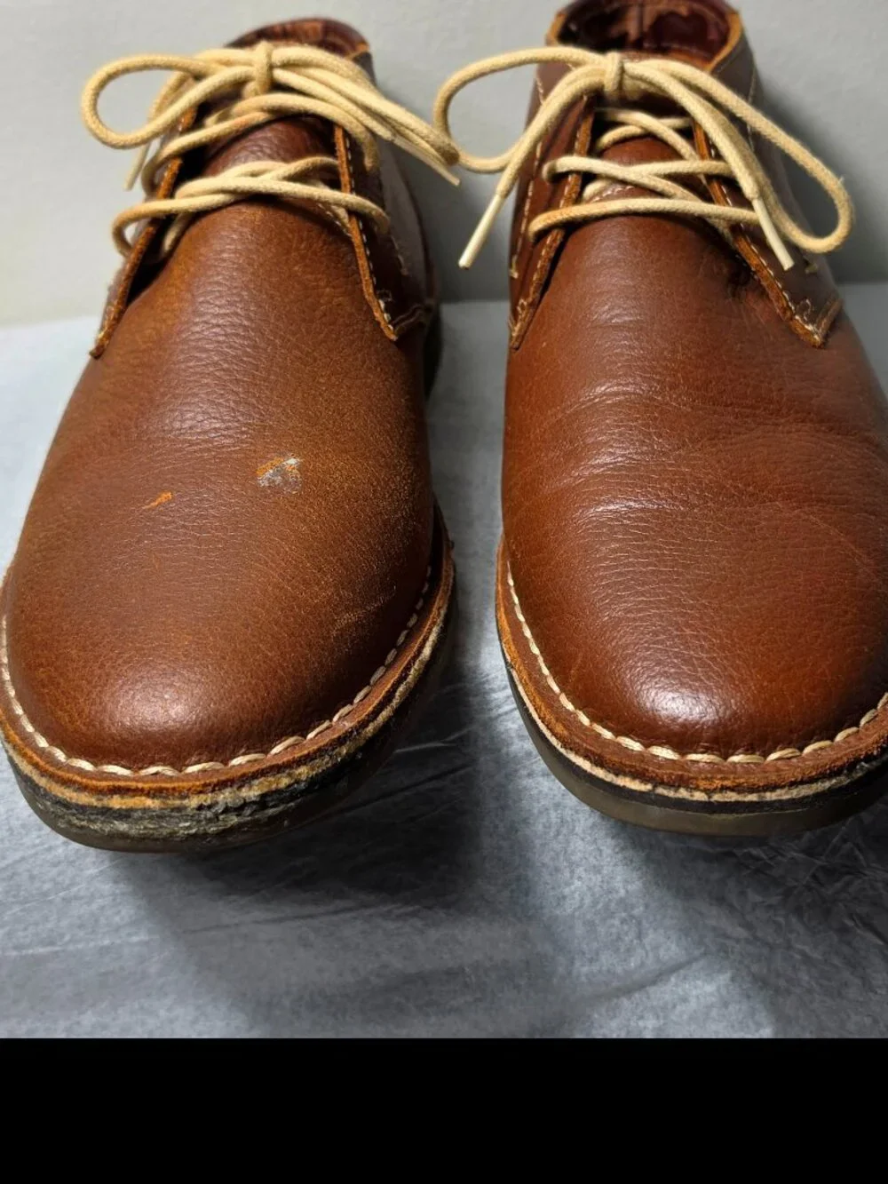 Kenneth Cole Reaction Desert Sun Men's Tan Cognac Brown Leather Chukka Boot #9.5